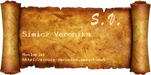 Simicz Veronika névjegykártya